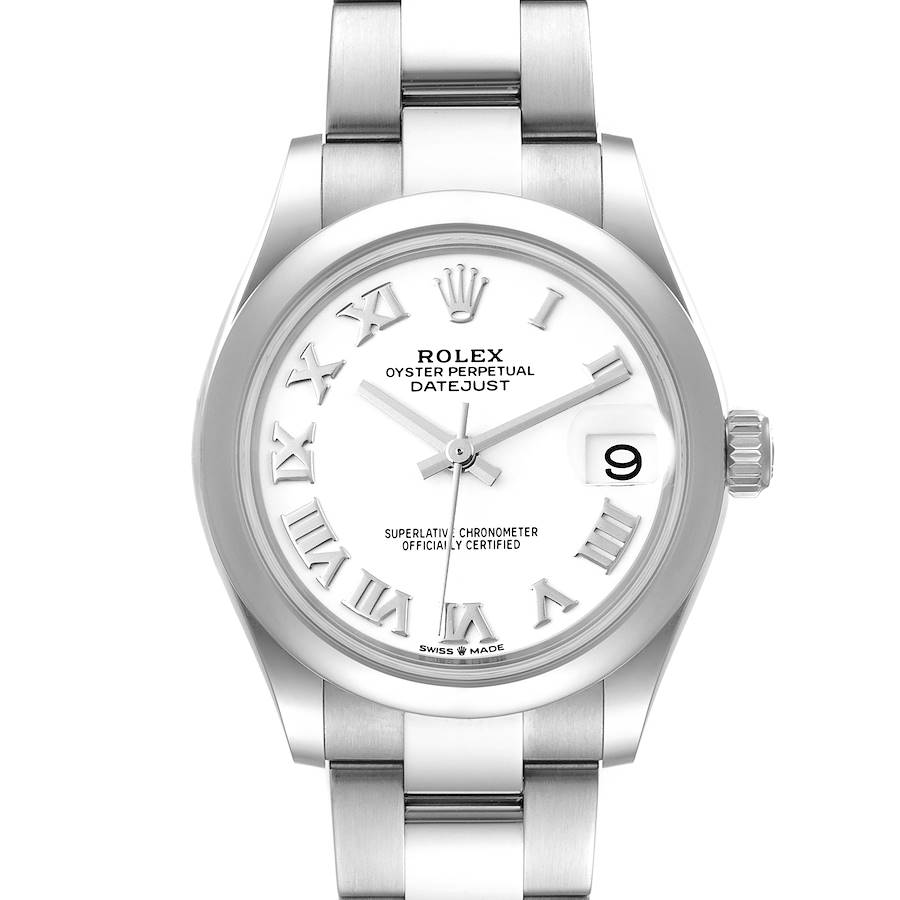 Rolex Datejust Midsize 31 White Roman Dial Steel Ladies Watch 278240 Unworn SwissWatchExpo