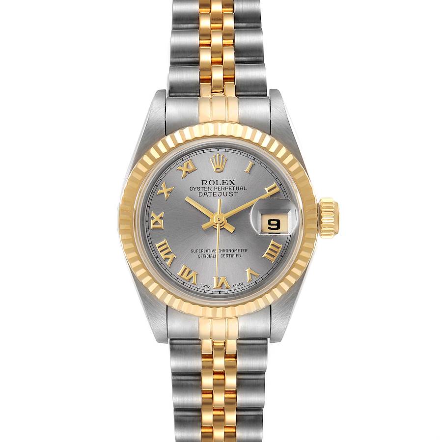 Rolex Datejust Steel Yellow Gold Slate Grey Dial Ladies Watch 69173 Box Papers SwissWatchExpo