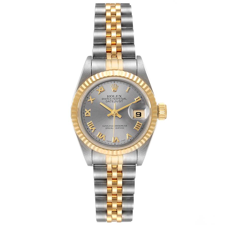 Rolex Datejust Steel Yellow Gold Slate Grey Dial Ladies Watch