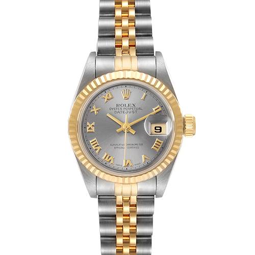 Photo of Rolex Datejust Steel Yellow Gold Slate Grey Dial Ladies Watch 69173 Box Papers