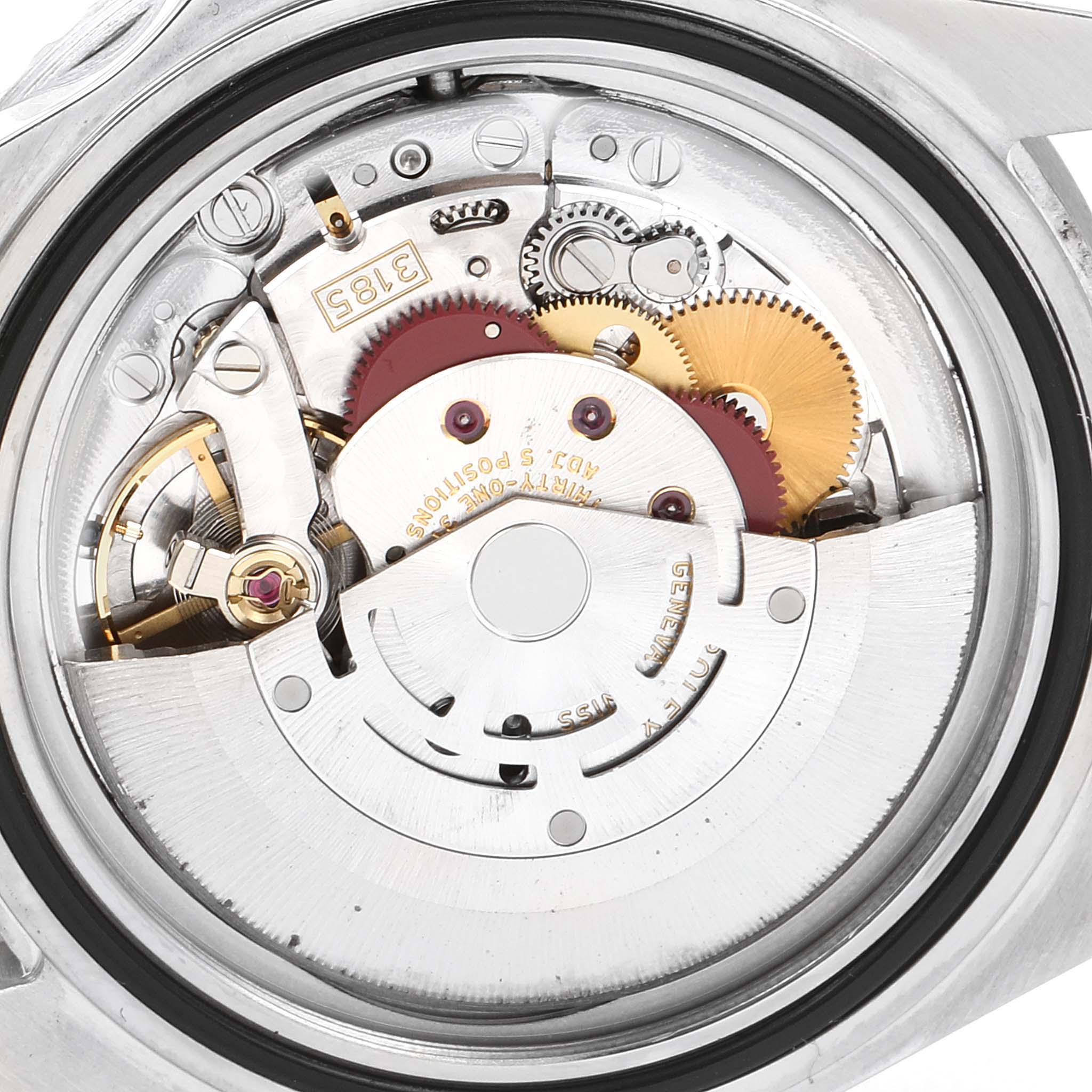 This image shows the internal mechanism of a Rolex GMT-Master 16710 Men's Stainless Steel Black Dial 16710 Men's Stainless Steel Black Dial watch from a back angle.