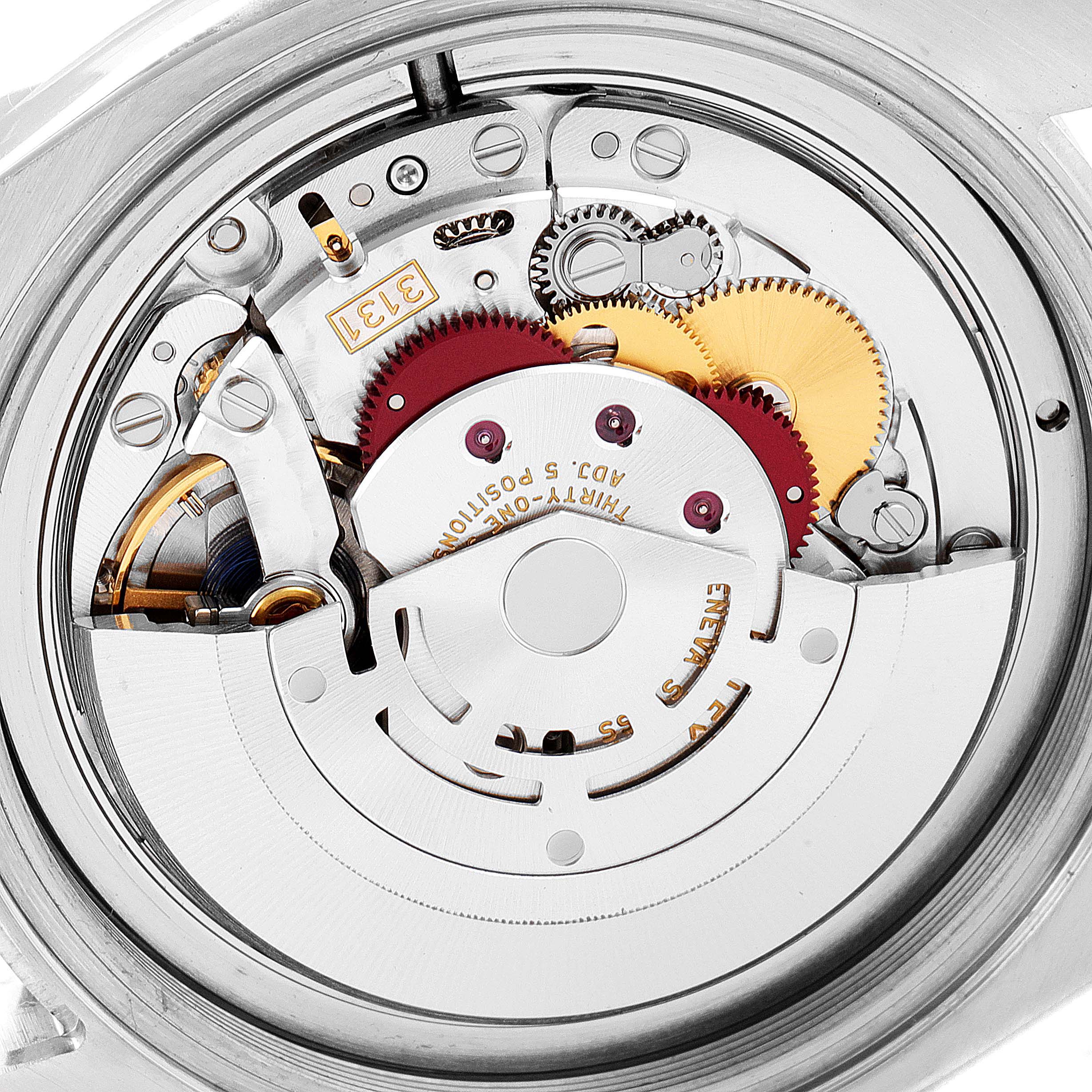 This image shows the internal mechanical movement of a Rolex Milgauss 116400GV Men's Stainless Steel Blue Dial 116400GV Men's Stainless Steel Blue Dial watch, viewed from the back.