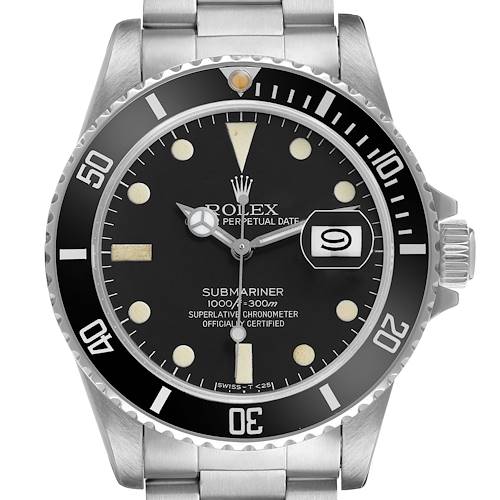 Photo of Rolex Submariner Black Dial Vintage Steel Mens Watch 168000