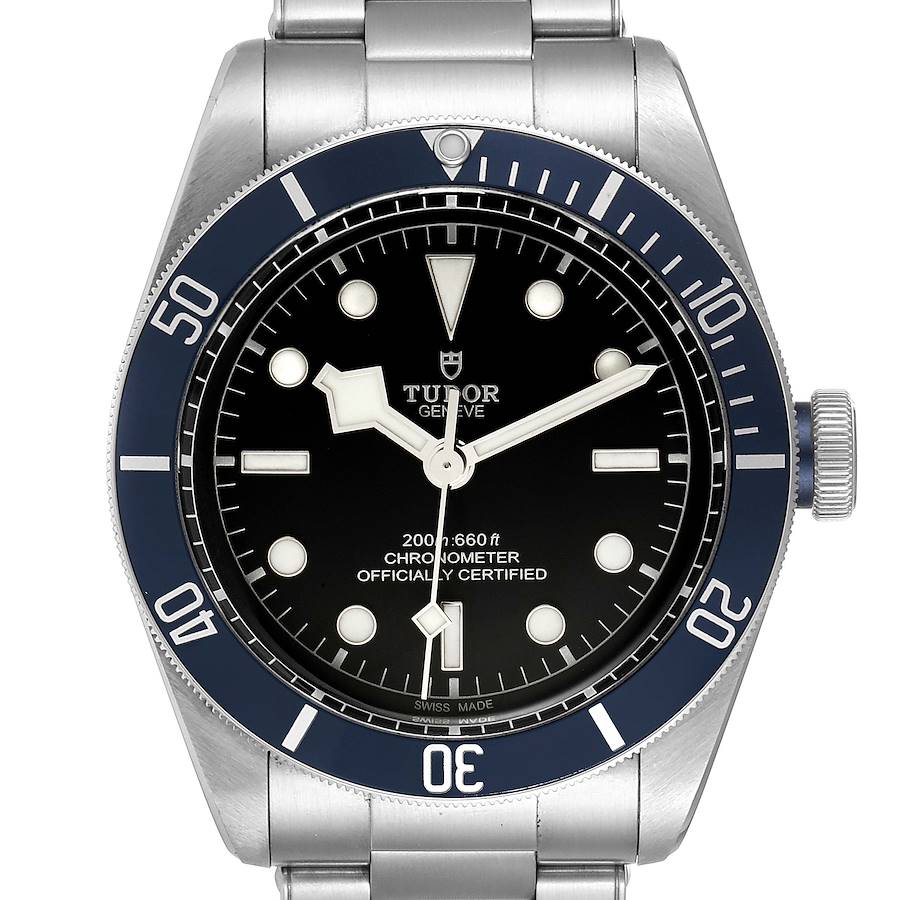 Tudor Heritage Black Bay Blue Bezel Steel Watch 79230B Box Card SwissWatchExpo
