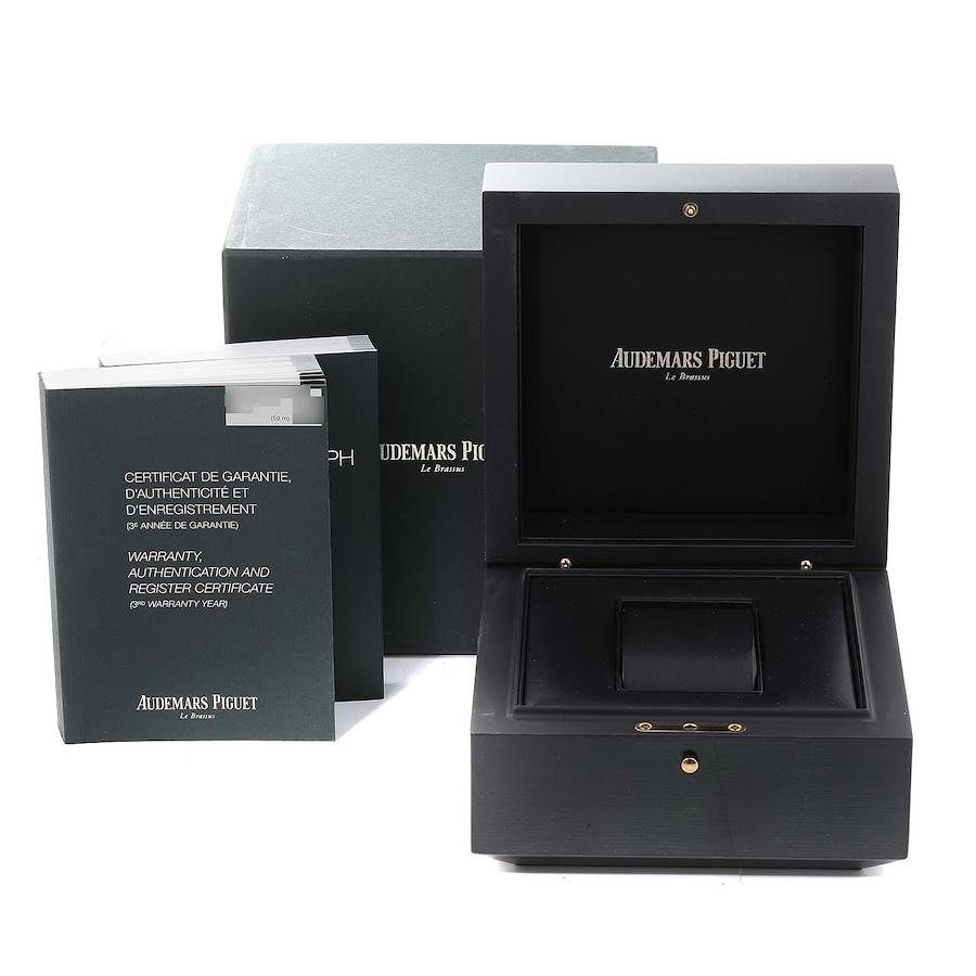 AUDEMARS PIGUET 18K ROSE GOLD ROYAL OAK CHRONOGRAPH BLUE DIAL 41MM W/ BOX  & CERT