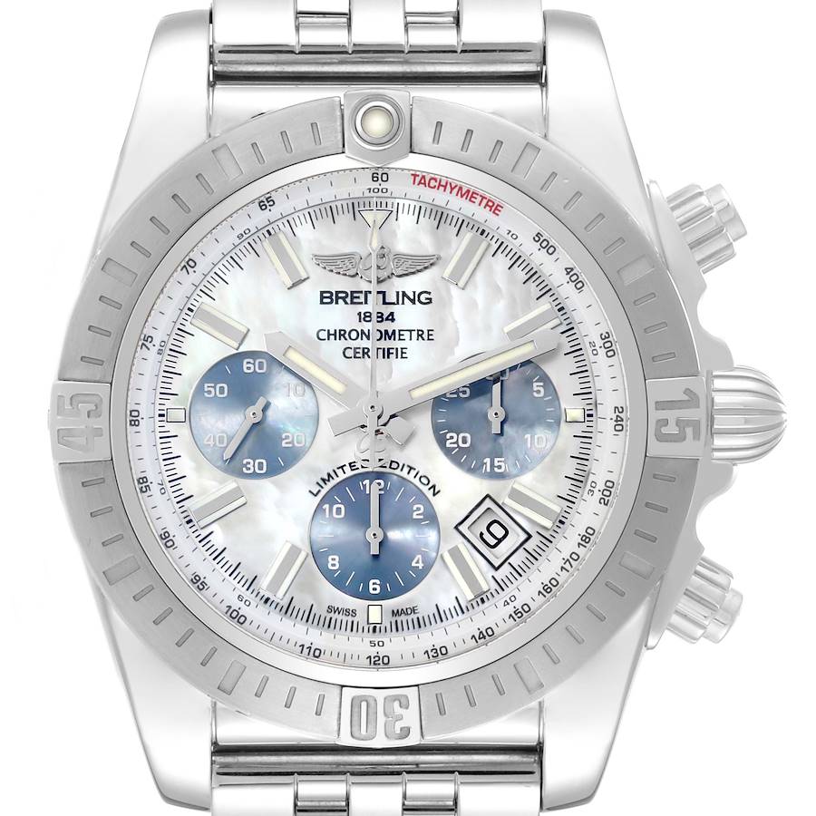 Breitling Chronomat 44 Airbourne Mother of Pearl Dial Steel Mens Watch AB0115 SwissWatchExpo