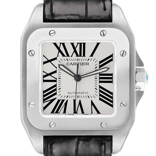 Photo of Cartier Santos 100 Large Steel Silver Dial Mens Watch W20073X8