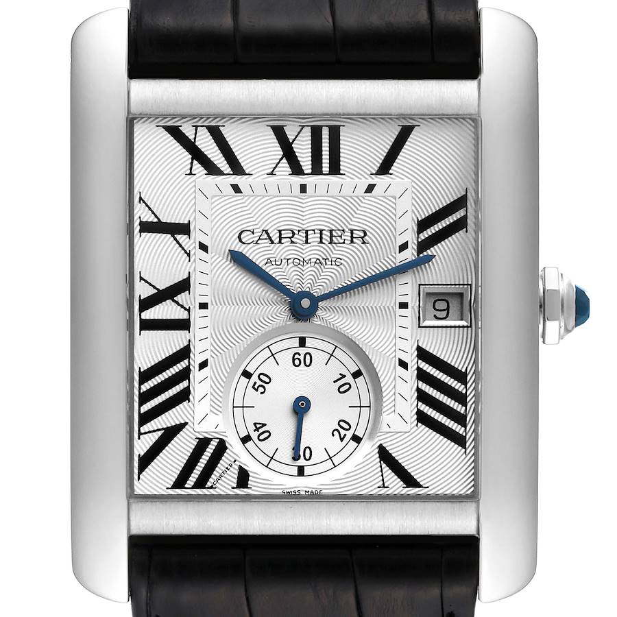 Cartier Tank MC Silver Dial Steel Mens Watch W5330003 Box Card SwissWatchExpo