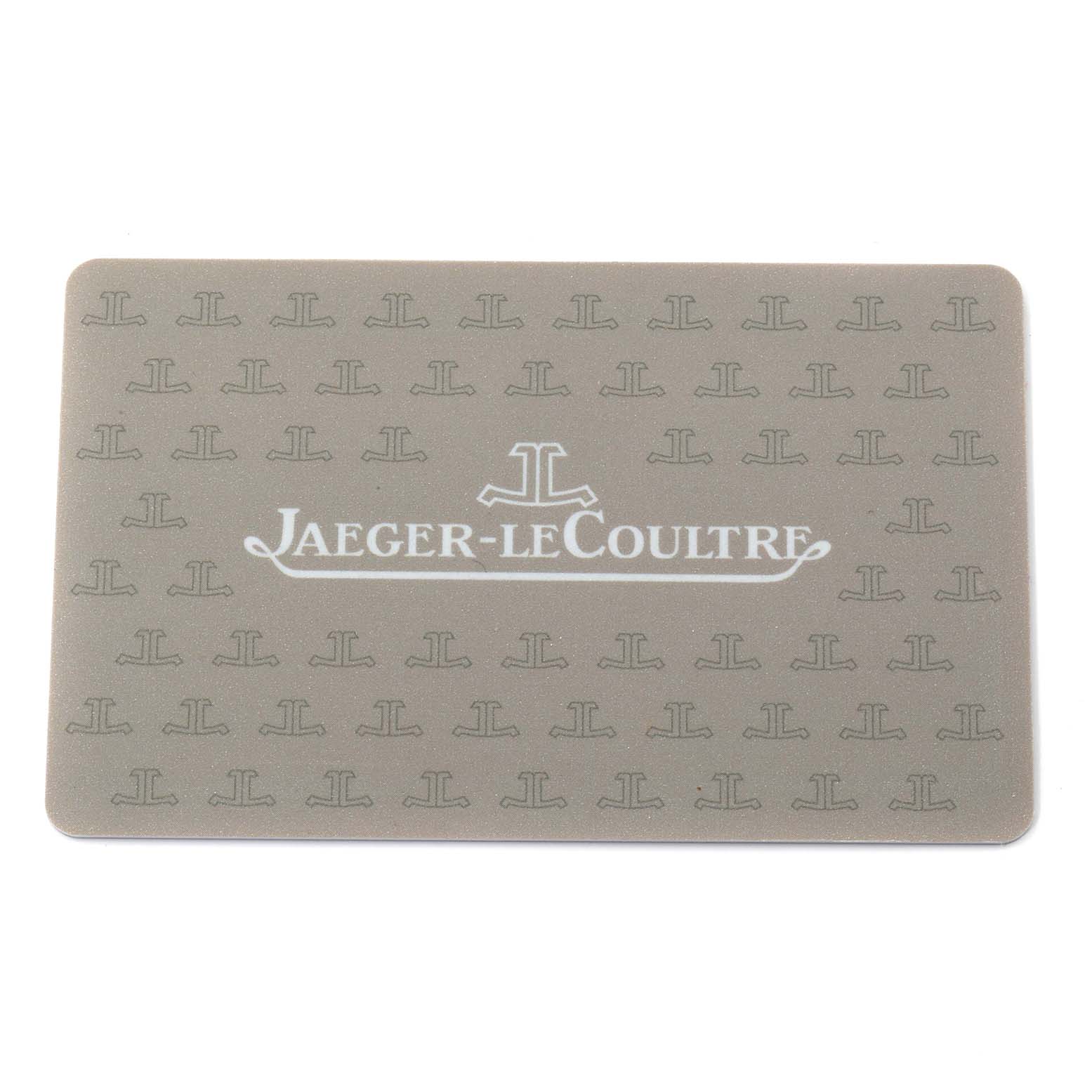 The image shows a Jaeger-LeCoultre branded card, possibly for the Reverso model.
