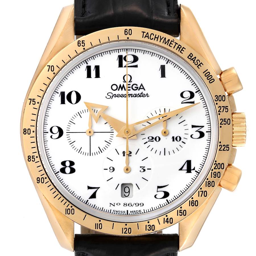 Omega Speedmaster Broad Arrow Enamel Limited Series Yellow Gold Mens Watch 3656.20.31 Box Card SwissWatchExpo