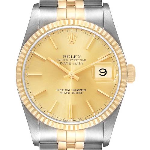 Photo of Rolex Datejust 36 Steel Yellow Gold Champagne Dial Mens Watch 16233