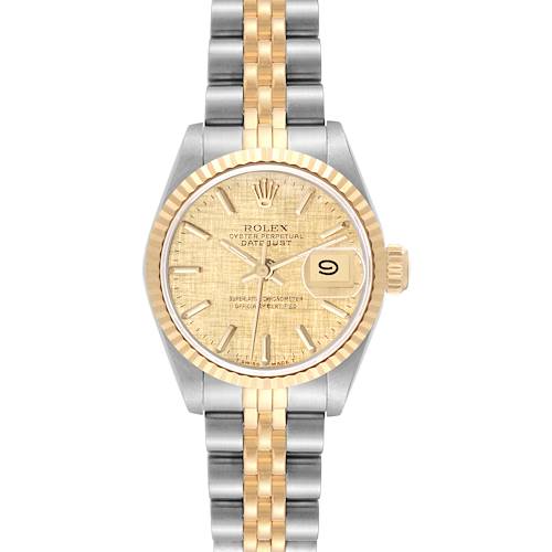 Photo of Rolex Datejust Champagne Linen Dial Steel Yellow Gold Ladies Watch 69173