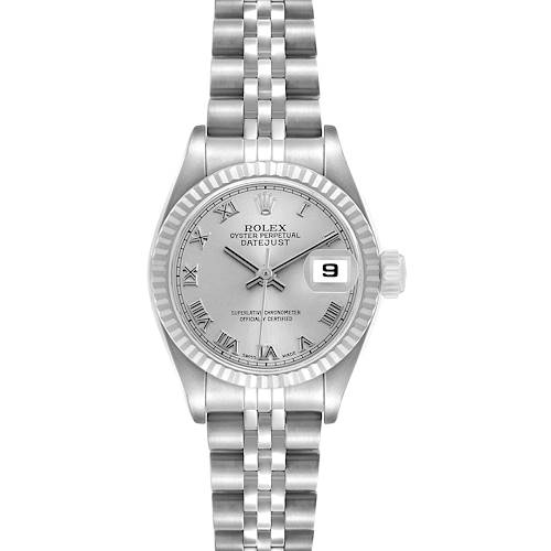 Photo of Rolex Datejust Steel White Gold Silver Roman Dial Ladies Watch 79174