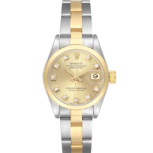 Photo of Rolex Datejust Steel Yellow Gold Champagne Diamond Dial Ladies Watch 69163