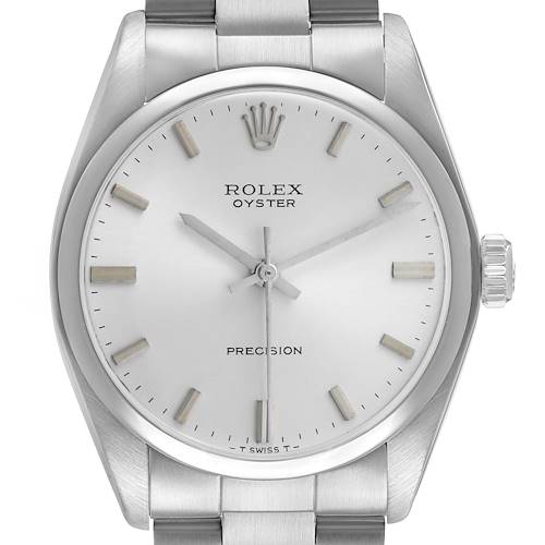 Photo of Rolex Oyster Precision Steel Silver Dial Vintage Mens Watch 6426