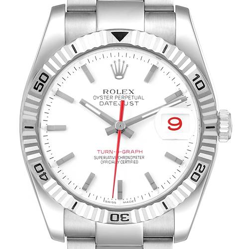 Photo of Rolex Turnograph Steel White Gold Bezel Mens Watch 116264