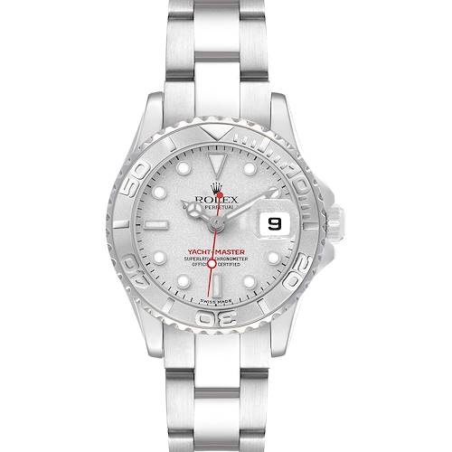 Photo of Rolex Yachtmaster 29 Steel Platinum Dial Bezel Ladies Watch 169622 Papers