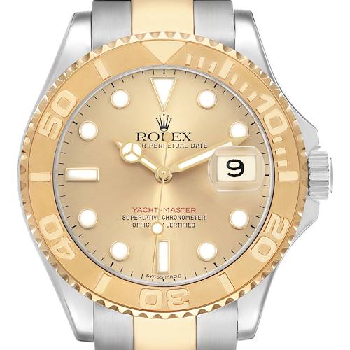 Photo of Rolex Yachtmaster Champagne Dial Steel Yellow Gold Mens Watch 16623