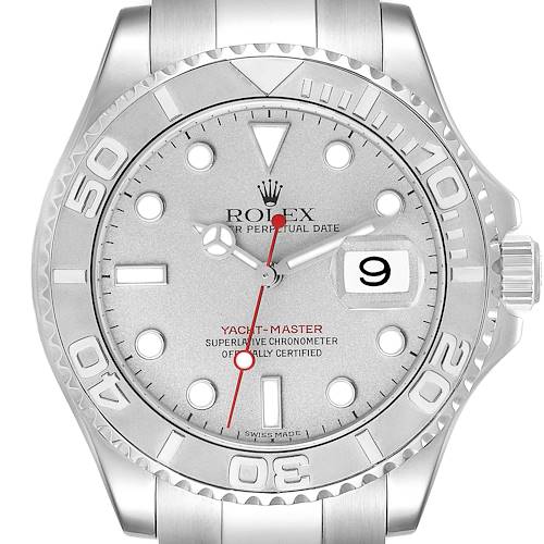 Photo of Rolex Yachtmaster Steel Platinum Dial Platinum Bezel Mens Watch 16622 Box Papers