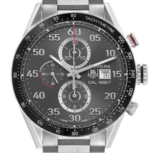 Photo of Tag Heuer Carrera Grey Dial Chronograph Steel Ceramic Mens Watch CAR2A11