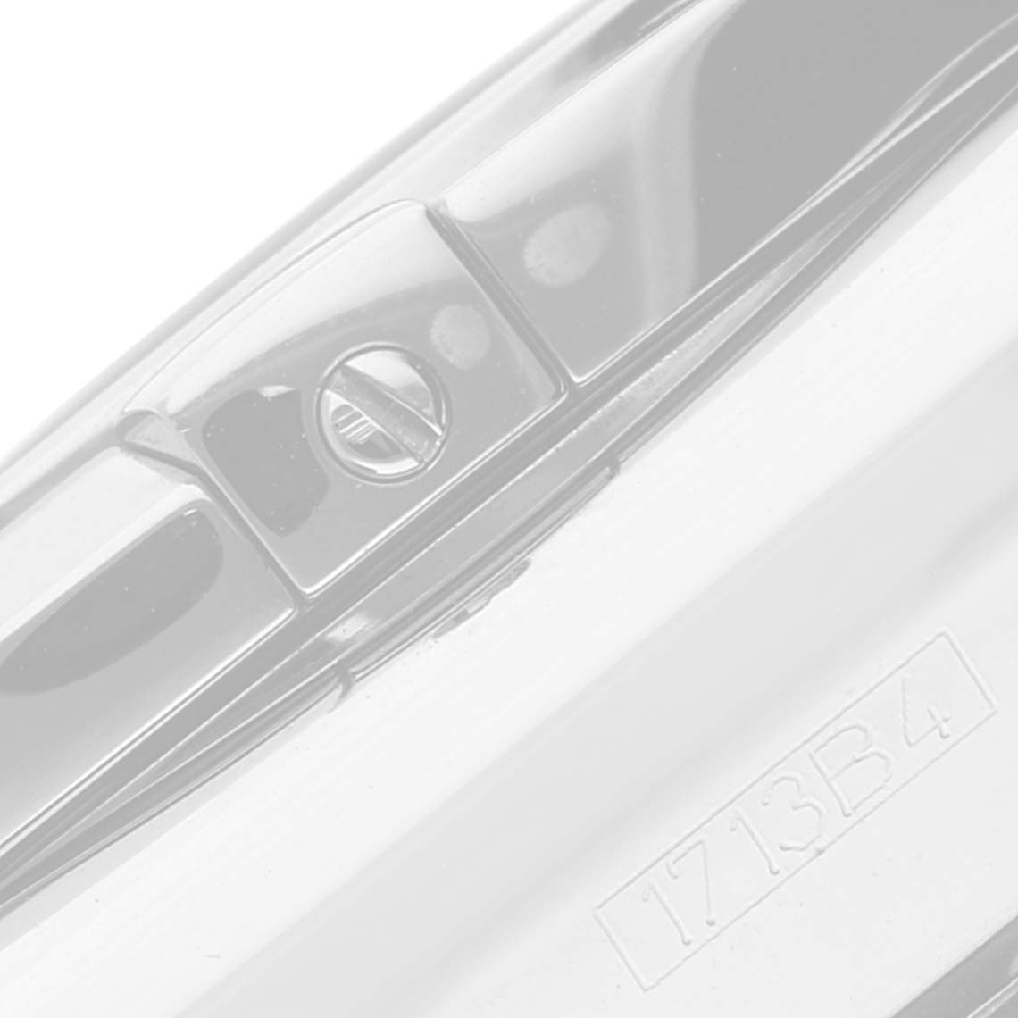 The image shows a close-up of a screw on the bezel and part of the case back, along with a serial number, of a Breitling Chronomat AB01103C/BC48 Men
s Stainless Steel Mother of Pearl Dial AB01103C/BC48 Men
s Stainless Steel Mother of Pearl Dial watch.