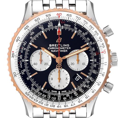 Photo of Breitling Navitimer 01 46mm Steel Rose Gold Black Dial Watch UB0127