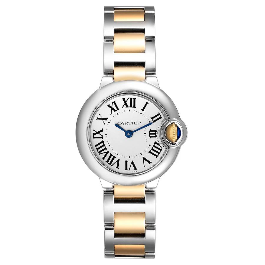 Cartier Ballon Bleu 28mm Steel Yellow Gold Ladies Watch W69007Z3