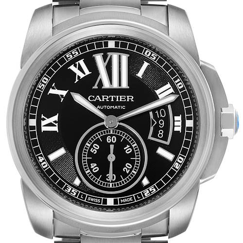 Photo of Cartier Calibre Steel Black Dial Mens Watch W7100016