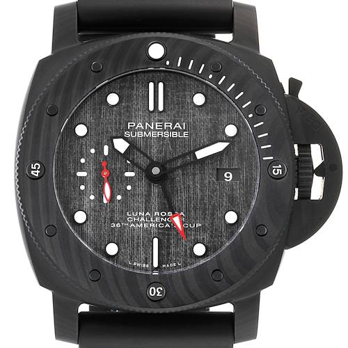 Photo of Panerai Submersible Luna Rossa GMT 47mm Carbotech Mens Watch PAM01039