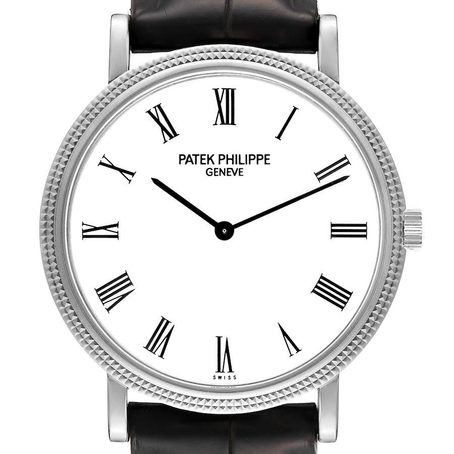 Patek Philippe Calatrava White Gold Automatic Mens Watch 5120G Box Papers SwissWatchExpo