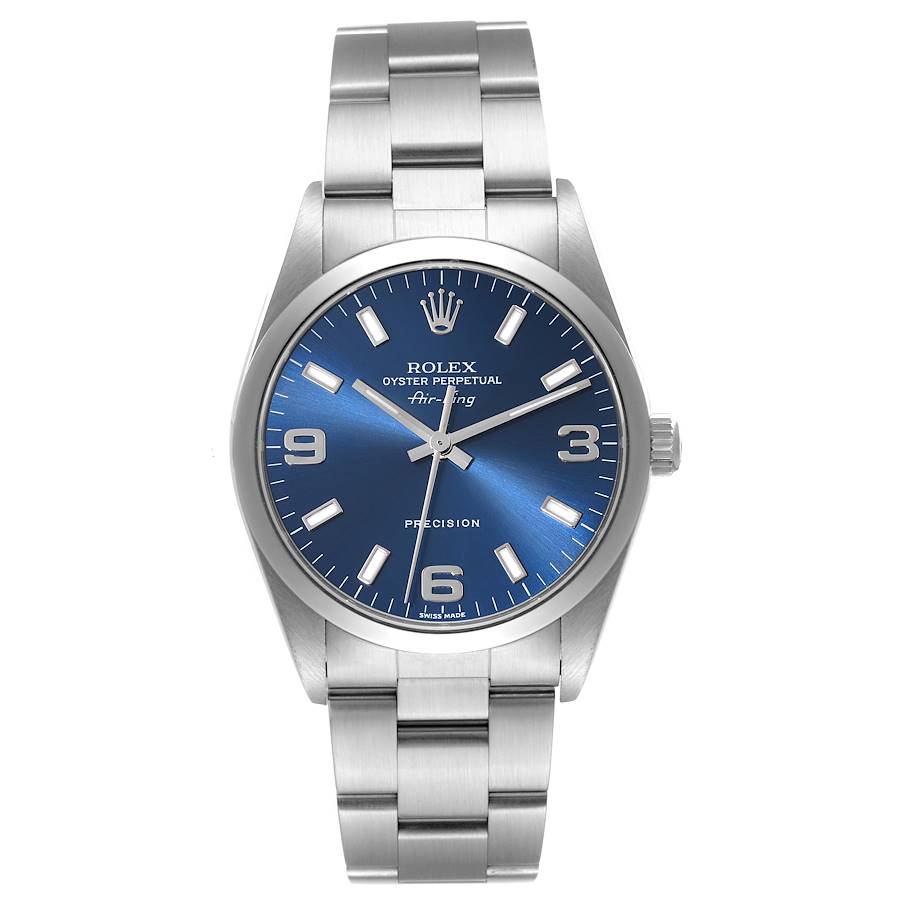 Rolex silver shop blue face