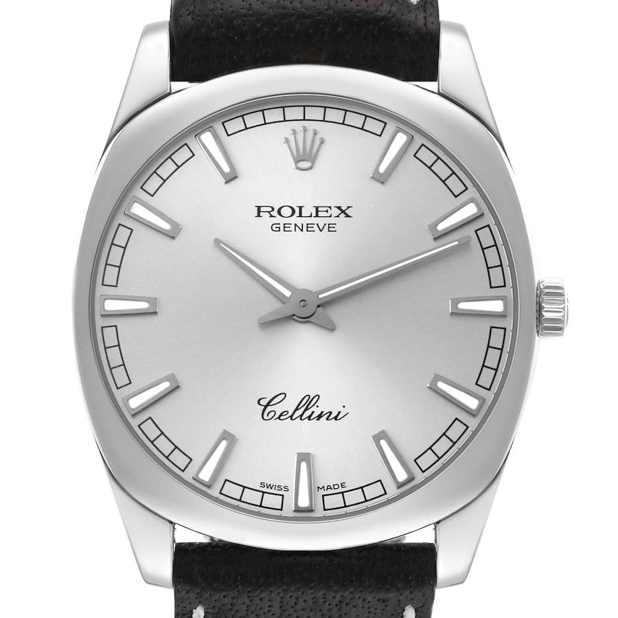 Rolex Cellini Danaos White Gold Silver Dial Mens Watch 4243 SwissWatchExpo