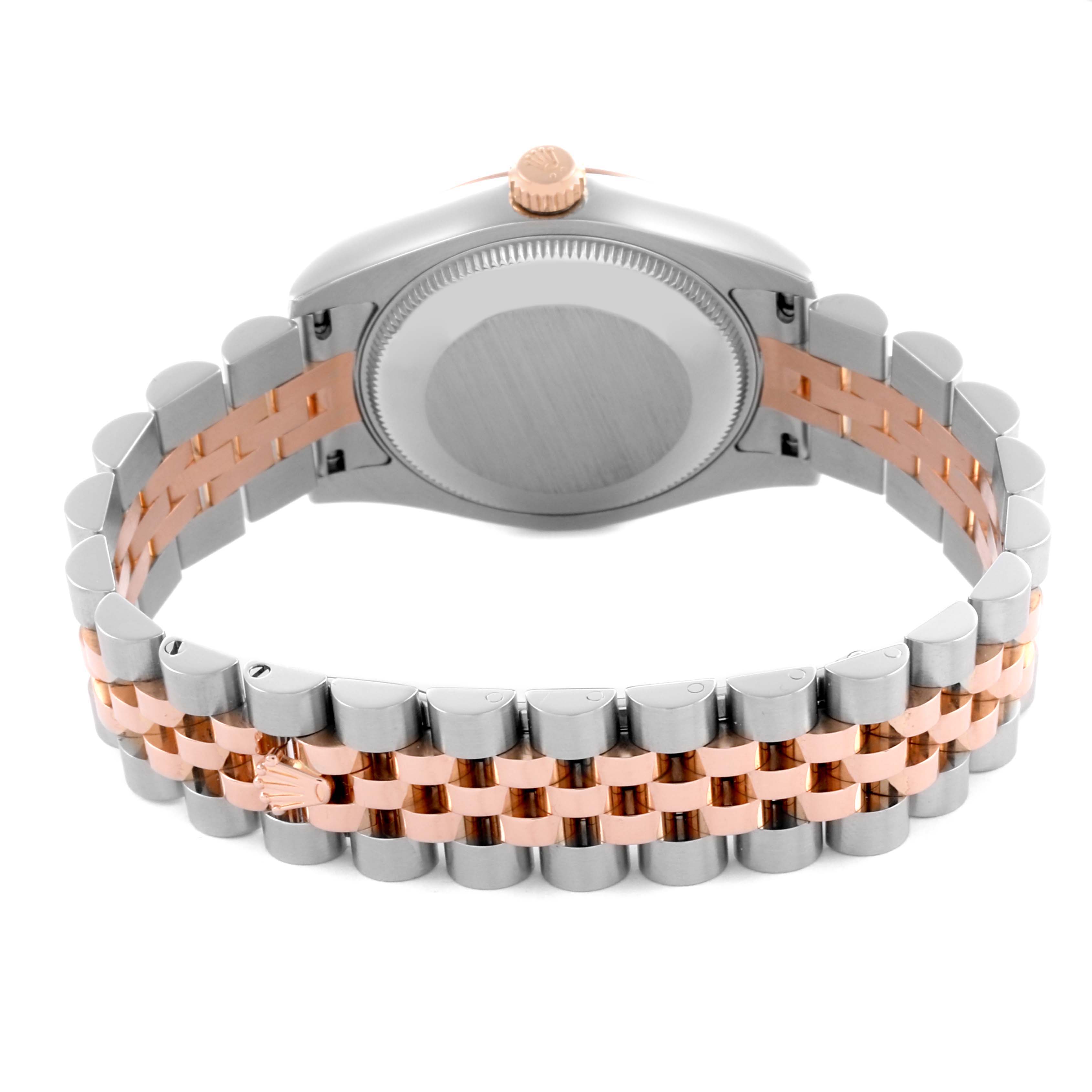 The image shows the back case and bracelet of a Rolex Mid-Size 178241 Women's Steel and Gold (two tone) White Dial 178241 Women's Steel and Gold (two tone) White Dial watch, highlighting the two-tone metal design.