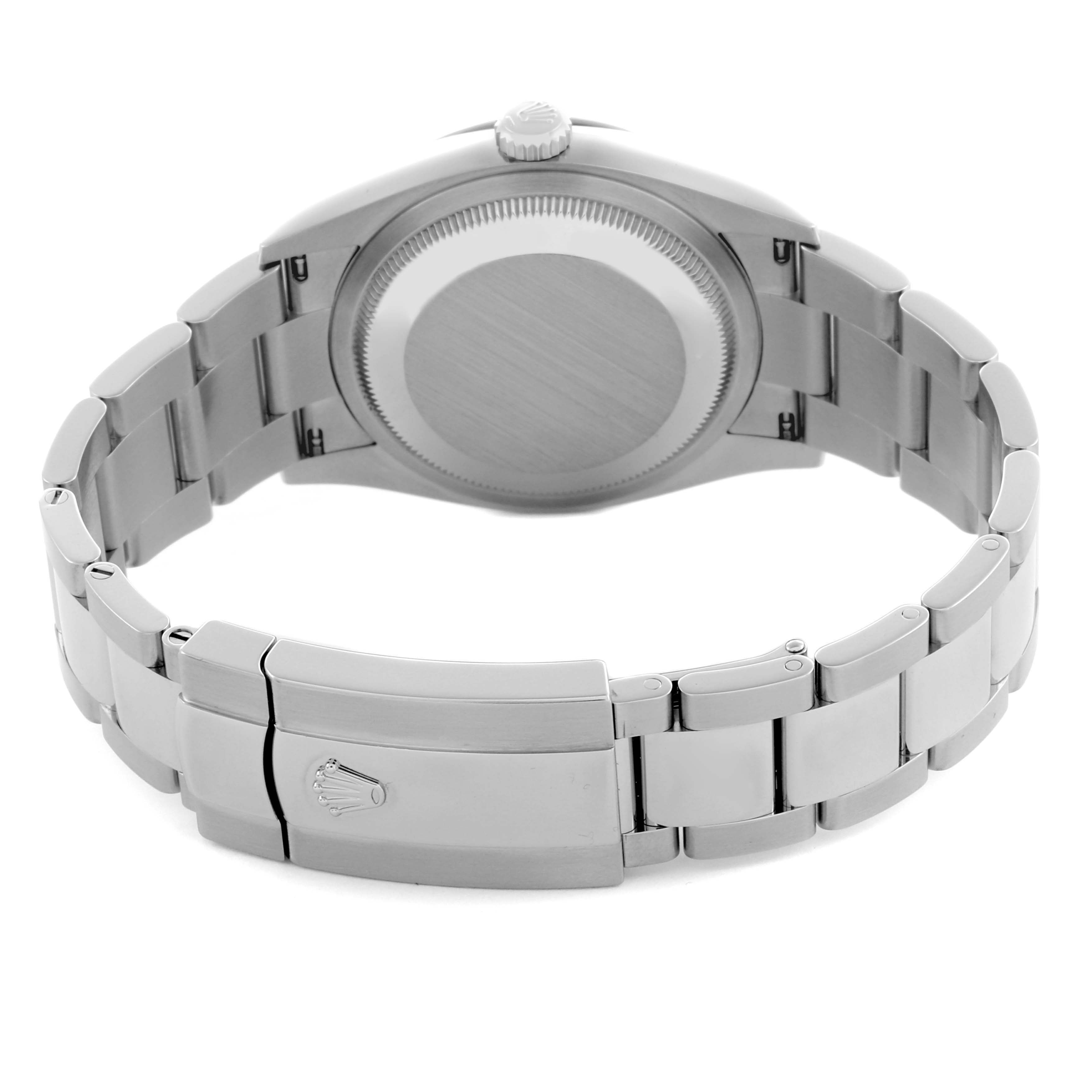 The image shows the back view of a Rolex Datejust 126234 Men's Stainless Steel Blue Dial 126234 Men's Stainless Steel Blue Dial watch, highlighting the bracelet and clasp.