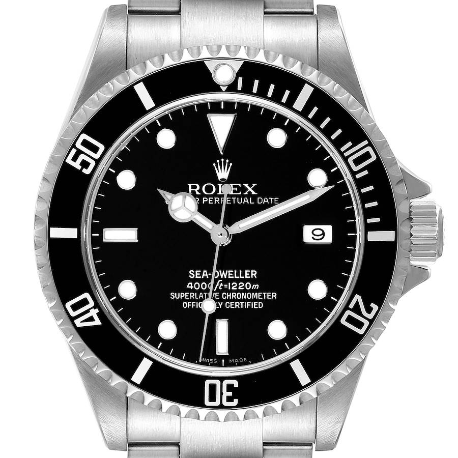 Rolex Seadweller 4000 Black Dial Steel Mens Watch 16600 Unworn NOS SwissWatchExpo