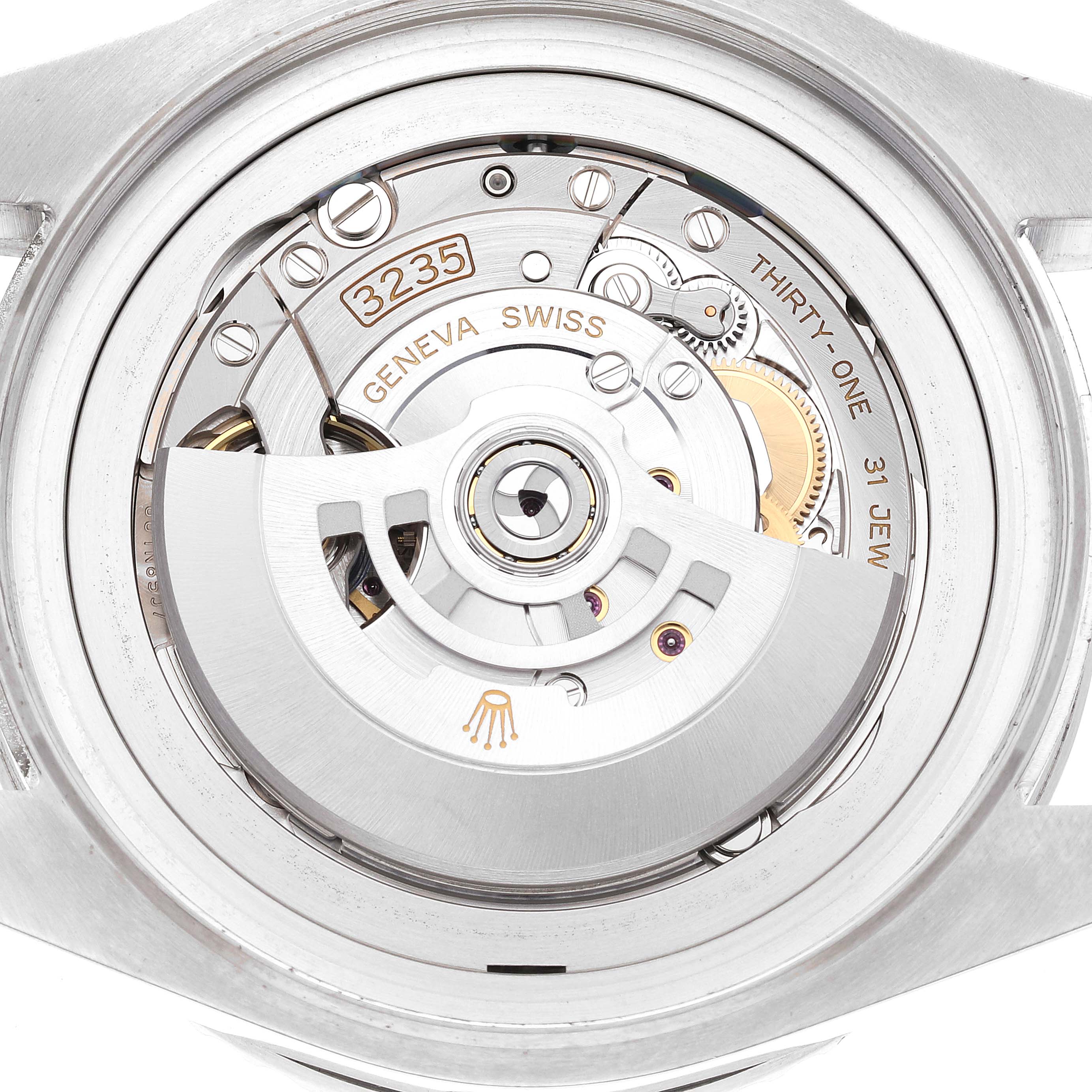 This image shows the movement mechanism of a Rolex Sea-Dweller 126660 Men's Stainless Steel Black Dial 126660 Men's Stainless Steel Black Dial watch from a back view angle.