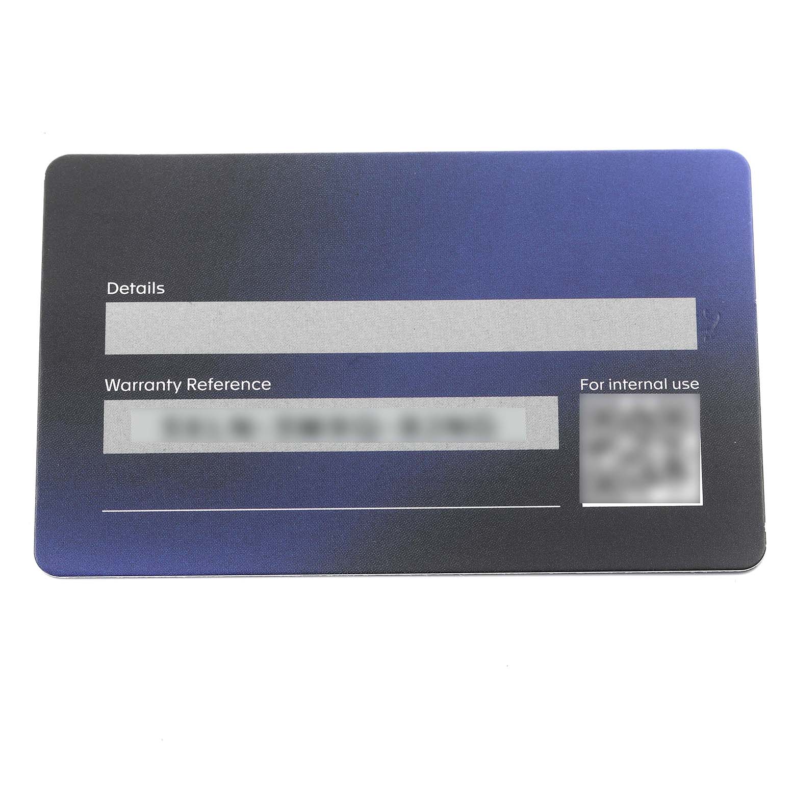 This image shows a warranty card for a Tag Heuer Carrera CBN2044.FC8313 Men's Yellow Gold Black Dial CBN2044.FC8313 Men's Yellow Gold Black Dial watch, viewed from above.