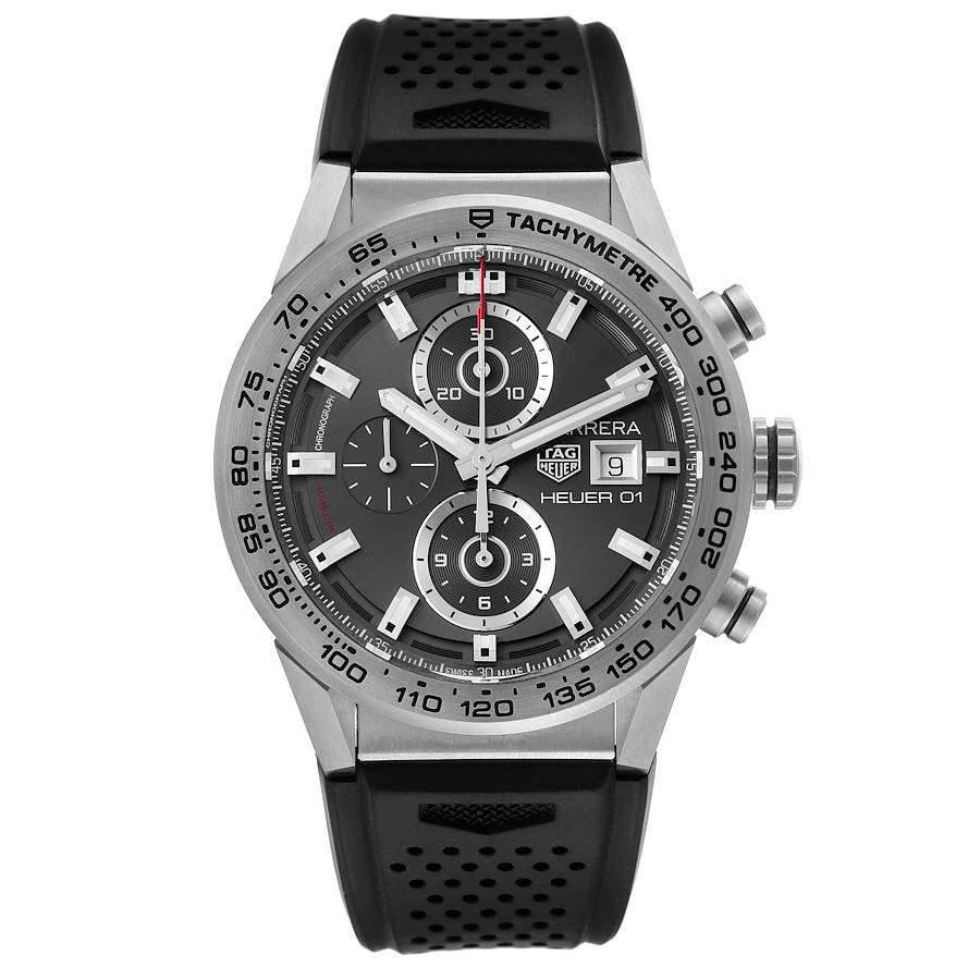 Tag Heuer Carrera Grey Dial Titanium Mens Watch CAR208Z Box Card SwissWatchExpo