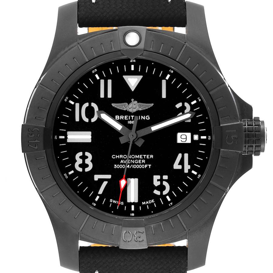 Breitling Avenger Automatic 45 Seawolf Night Mission Titanium Mens Watch V17319 Unworn SwissWatchExpo