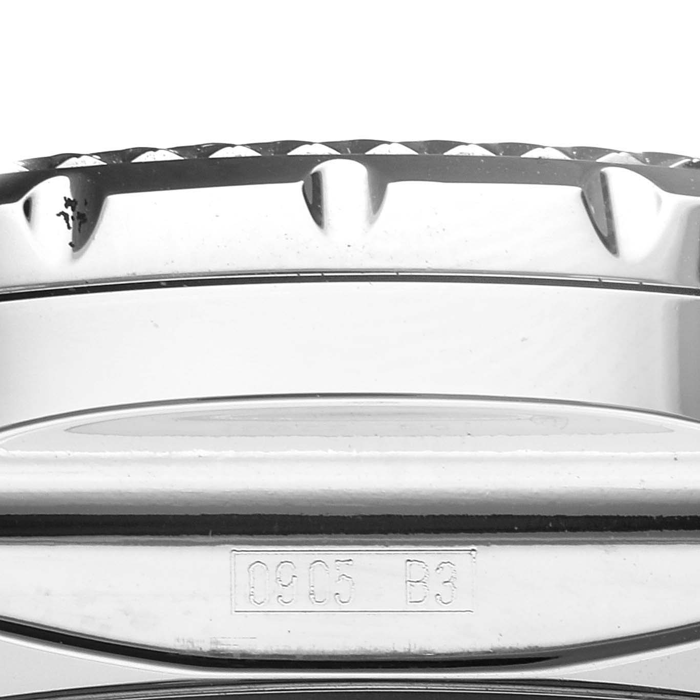 The image shows a close-up of the bezel and top side of the case for the Breitling Bentley A25362 Men's Stainless Steel Black Dial A25362 Men's Stainless Steel Black Dial watch model.