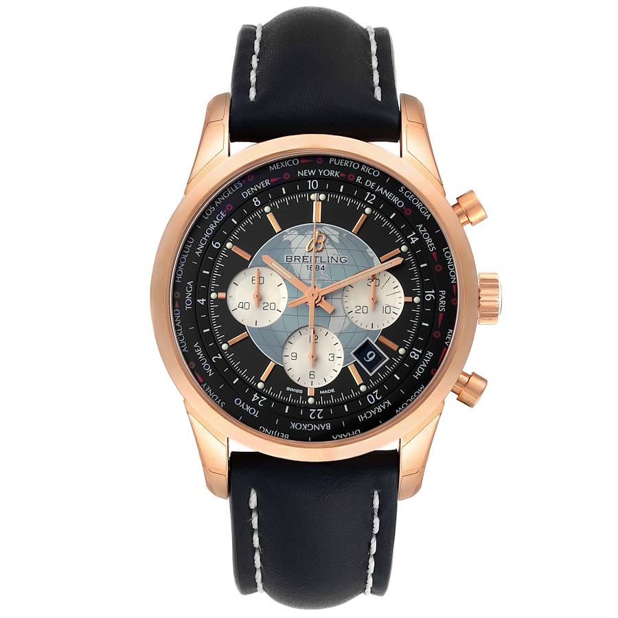 Breitling Men's Transocean Chronograph Rose Gold Automatic Watch (R4131053) | Rose/Red/Pink Gold | 38 mm Diameter | Certified Pre-owned | Tourneau