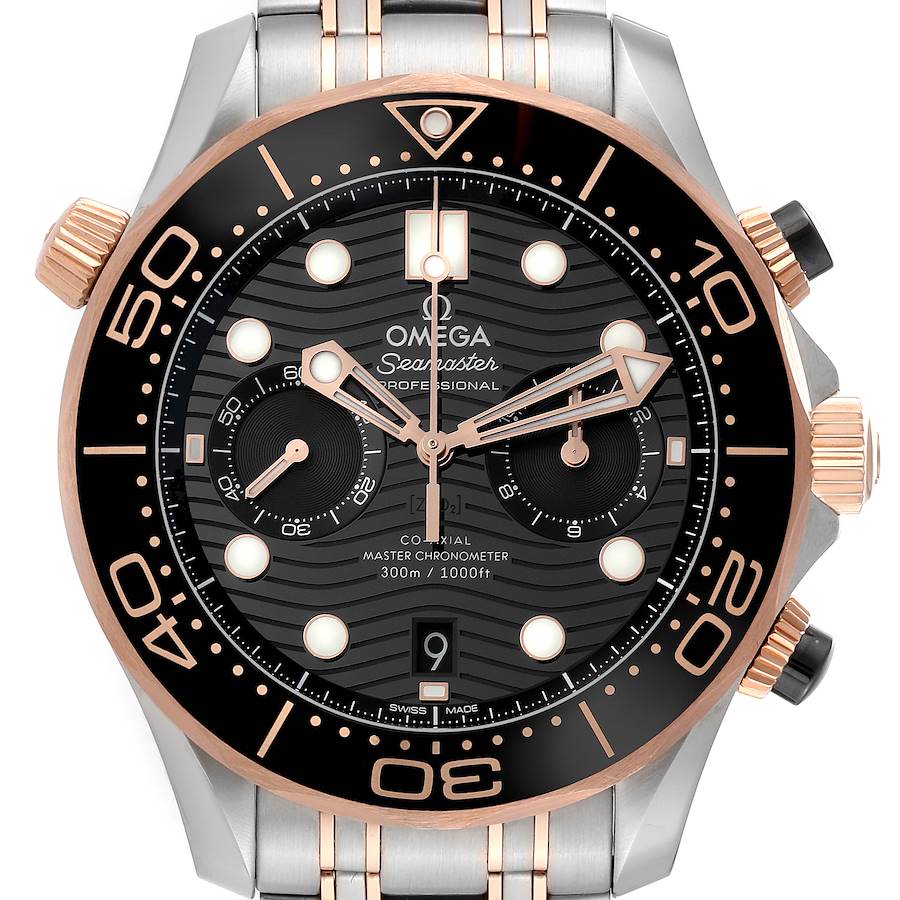 Omega Seamaster Diver Steel Rose Gold Mens Watch 210.20.44.51.01.001 Box Card SwissWatchExpo