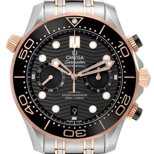 Photo of Omega Seamaster Diver Steel Rose Gold Mens Watch 210.20.44.51.01.001 Box Card