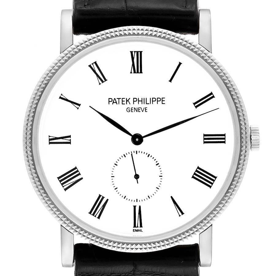 Patek Philippe Calatrava White Gold White Dial Mens Watch 5116 SwissWatchExpo