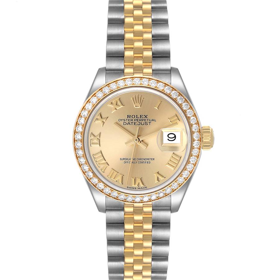 Rolex Datejust Steel Yellow Gold Diamond Bezel Ladies Watch 279383 Box Card SwissWatchExpo