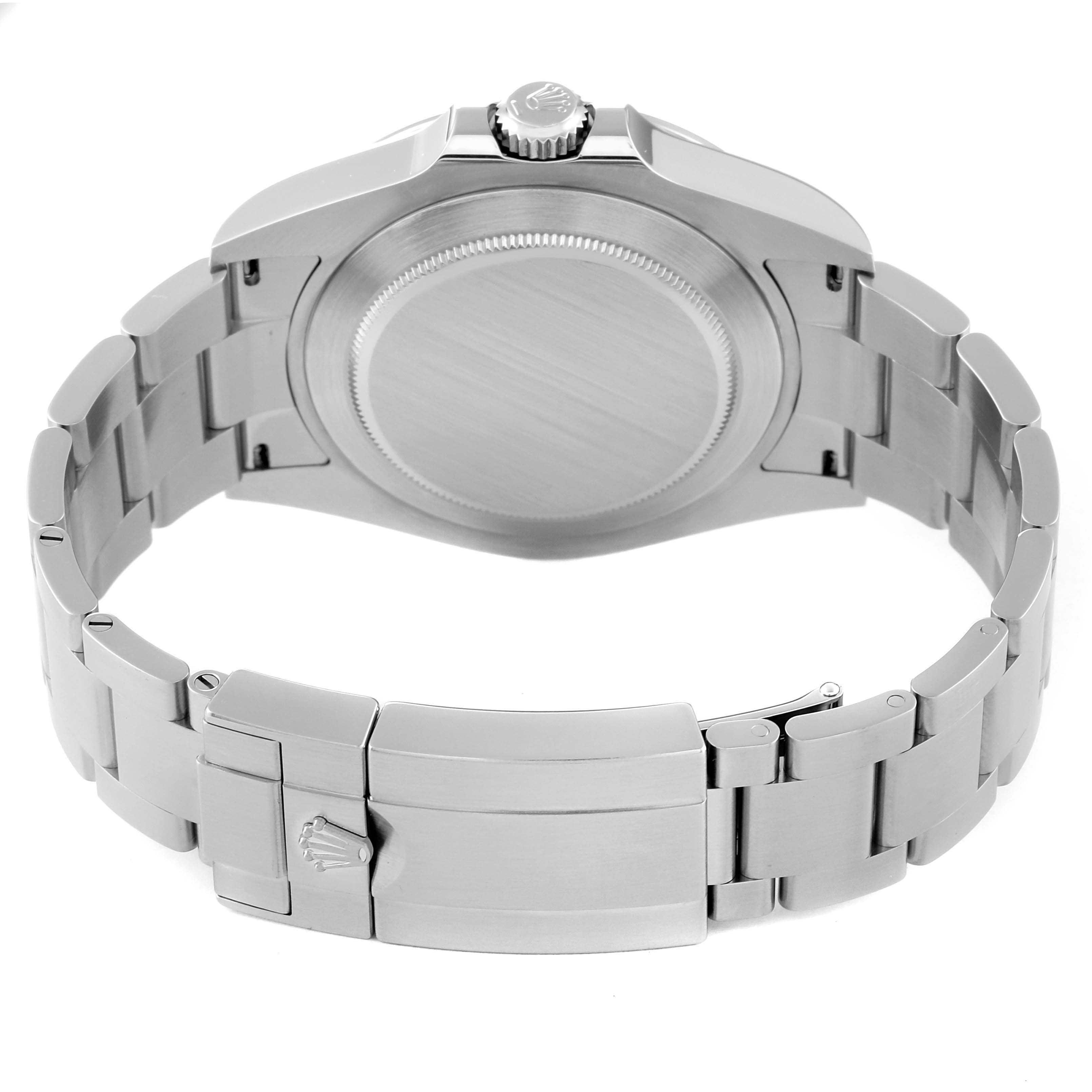 The image shows the back case, bracelet, and clasp of a Rolex Explorer 226570 Men
s Stainless Steel Black Dial 226570 Men
s Stainless Steel Black Dial watch from a rear side angle.