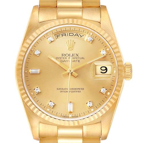 Photo of NOT FOR SALE olex President Day-Date 36mm Yellow Gold Diamond Mens Watch 18238 ADD TWO LINKS