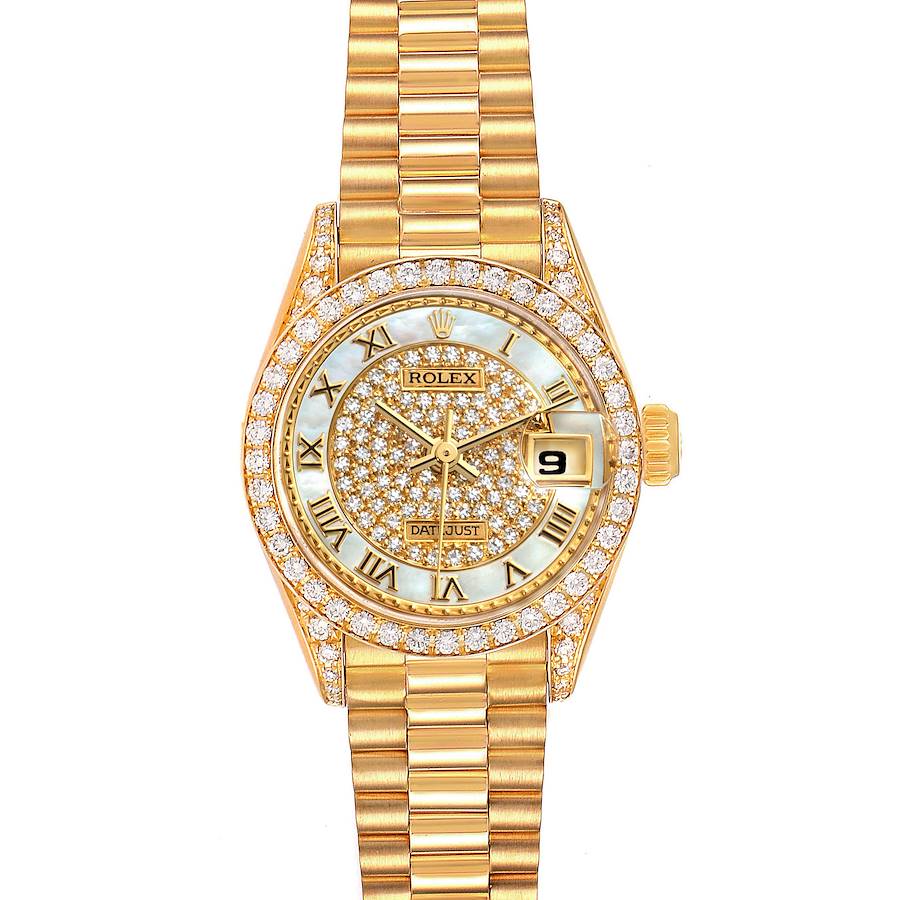 Rolex President Yellow Gold MOP Diamond Ladies Watch 69158 SwissWatchExpo
