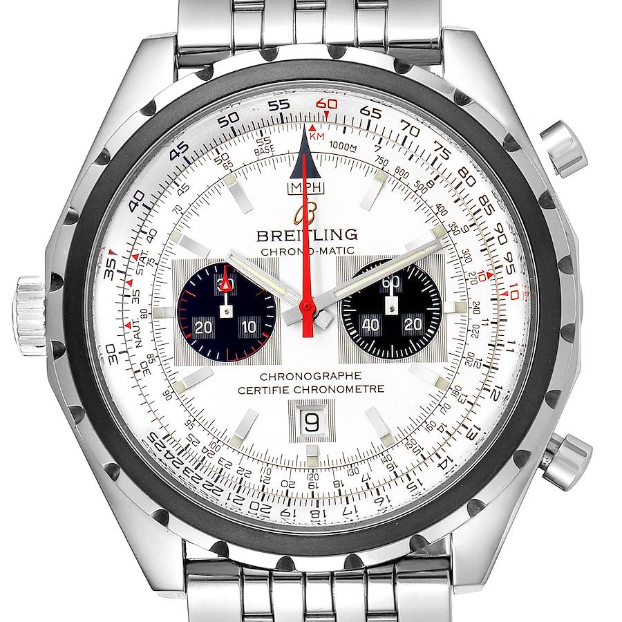 Breitling Chronomatic Chronograph Left Crown Mens Watch A41360 Box Papers SwissWatchExpo