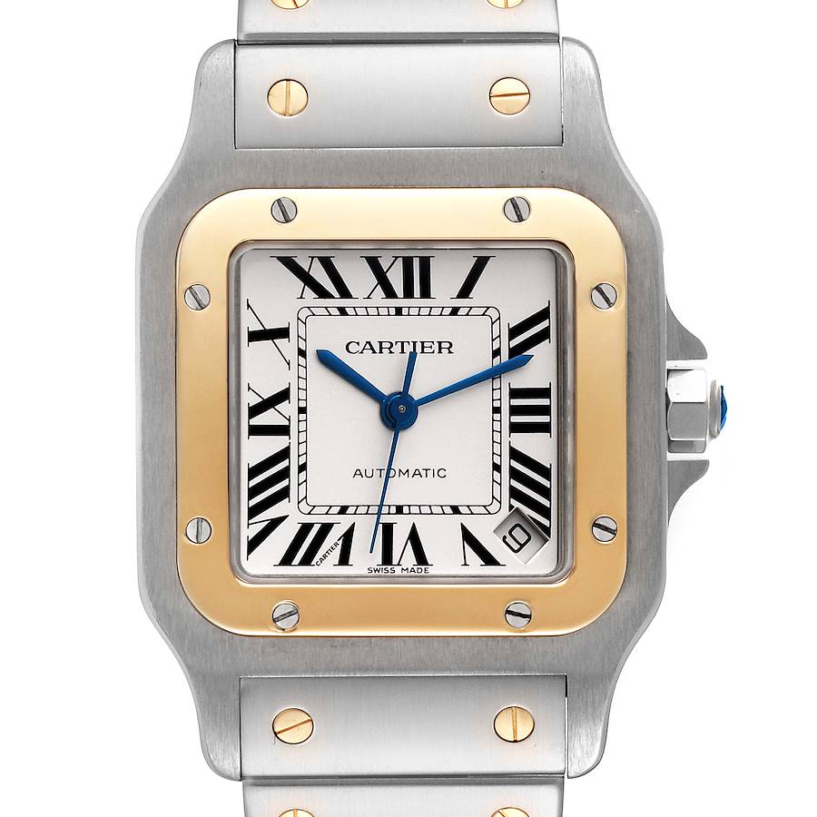 Cartier Santos Galbee XL Steel Yellow Gold Mens Watch W20099C4 SwissWatchExpo